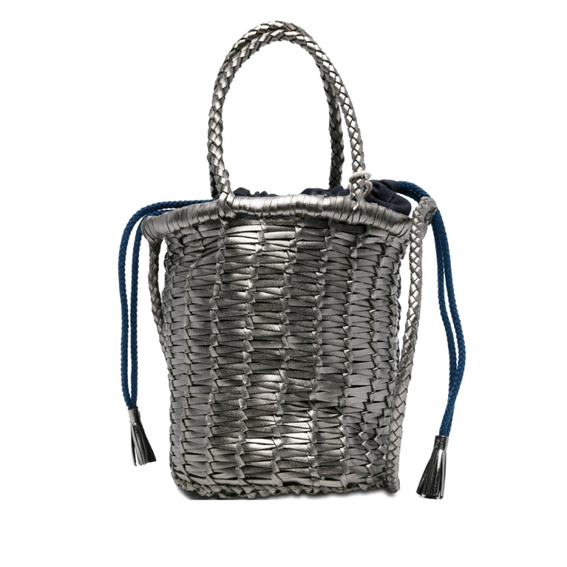 Dragon Diffusion Woven Leather Bucket Bag