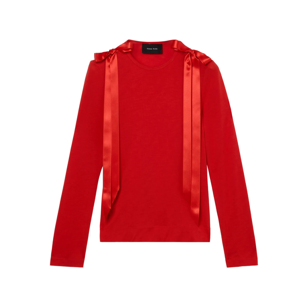 Simone Rocha Ribbon-bow Long-sleeve T-shirt