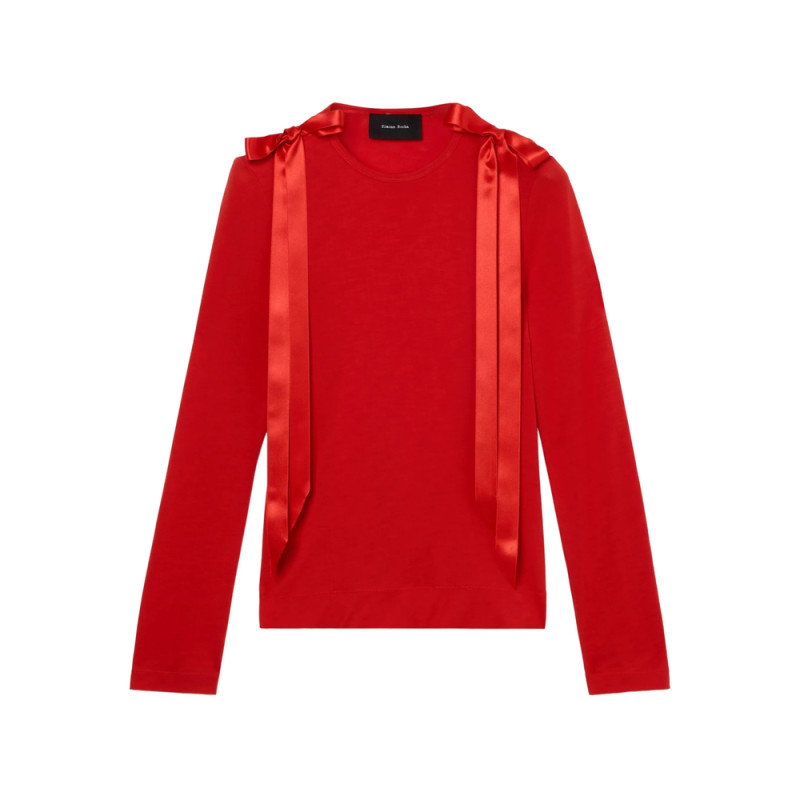 Simone Rocha Ribbon-bow Long-sleeve T-shirt