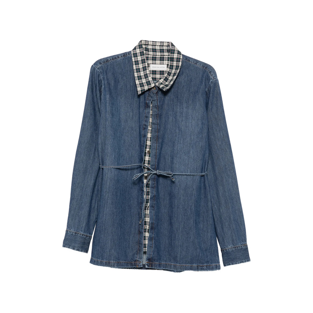 Dries Van Noten Cavynne Den Tie-fastening Denim Jacket