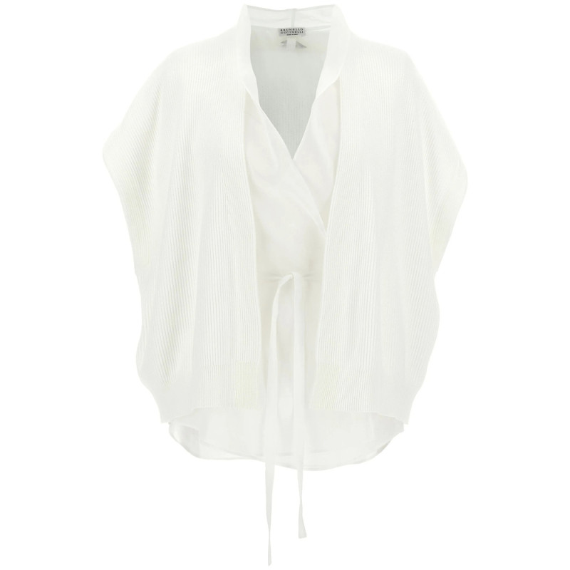 Brunello Cucinelli Layered Wrap Blouse