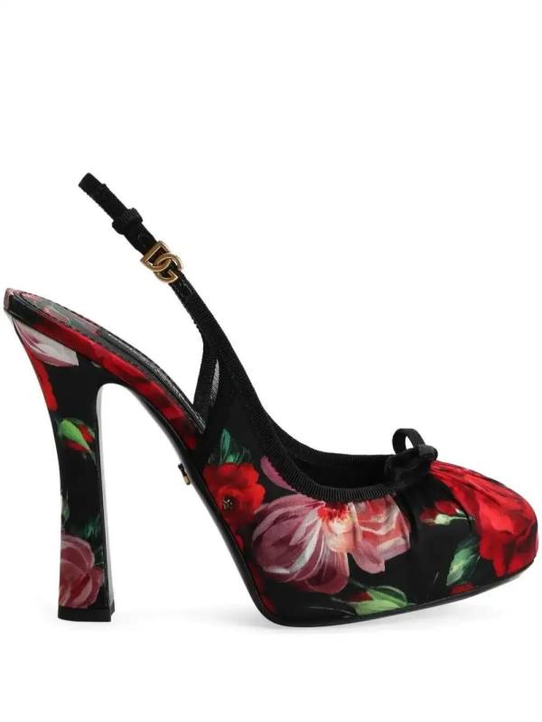 floral-print pumps