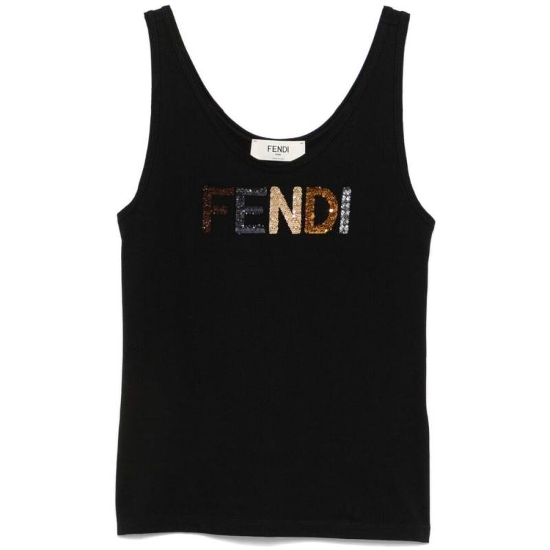 Fendi Sequin-logo Tank Top