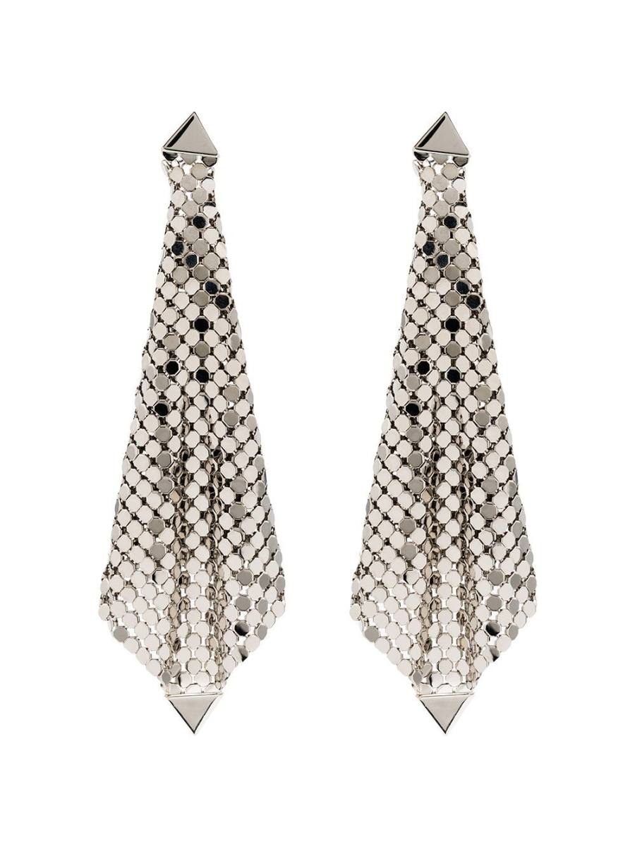 silver-tone earrings