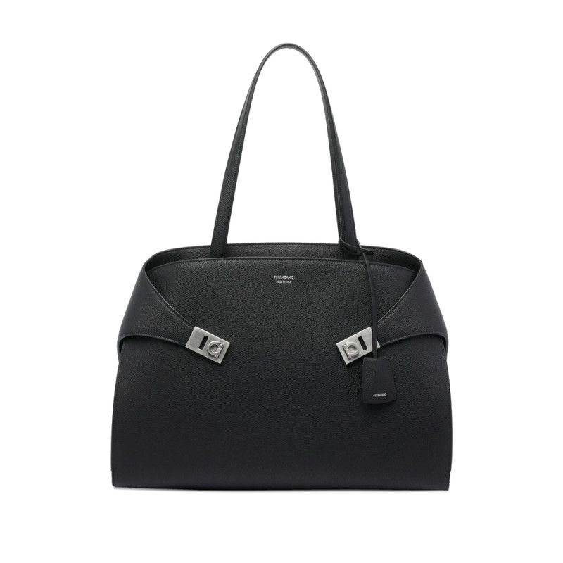 Ferragamo Hug Clasp-detail Calfskin Shoulder Bag