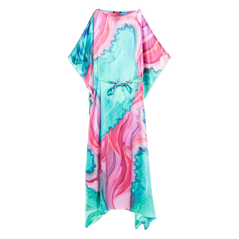 Roberto Cavalli Belted Printed Midi Dress