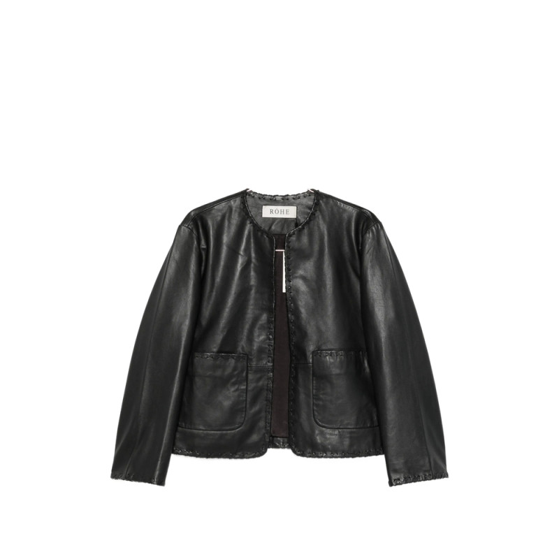 Rohe Whipstitch-trim Collarless Jacket