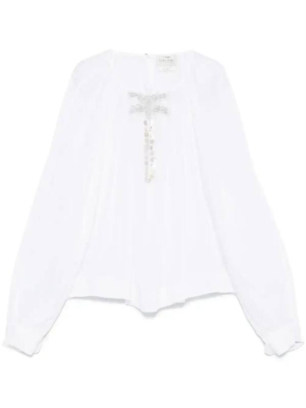 bead-detail shirt