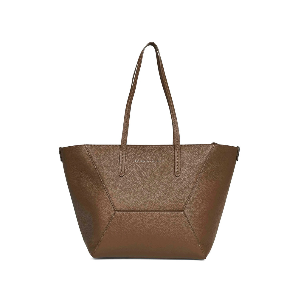 Brunello Cucinelli Logo-print Leather Tote Bag