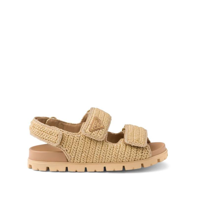 Prada Logo-plaque Woven Sandals