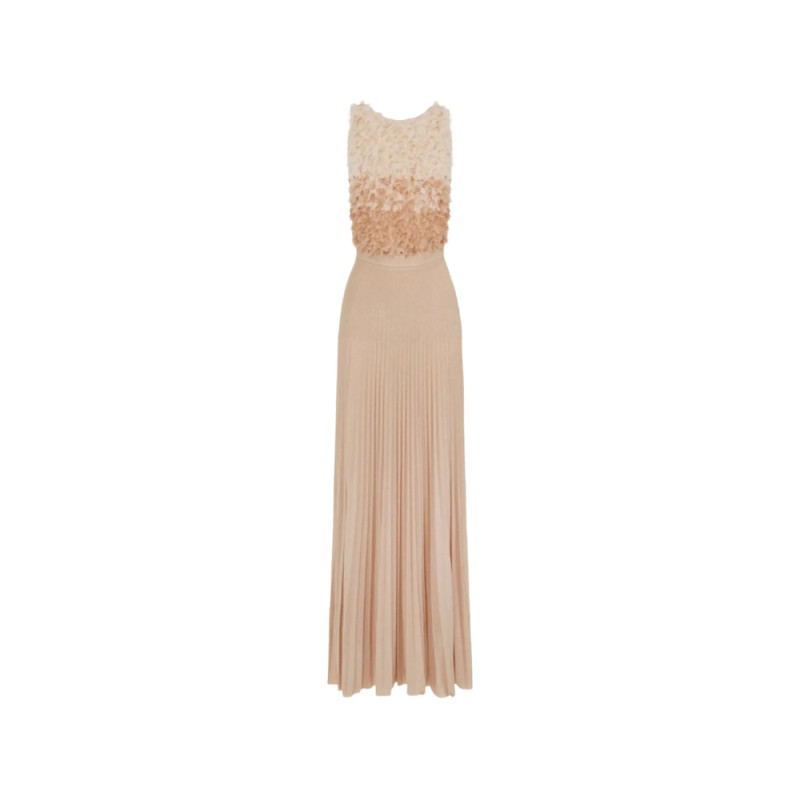 Elisabetta Franchi Pleated Maxi Dress