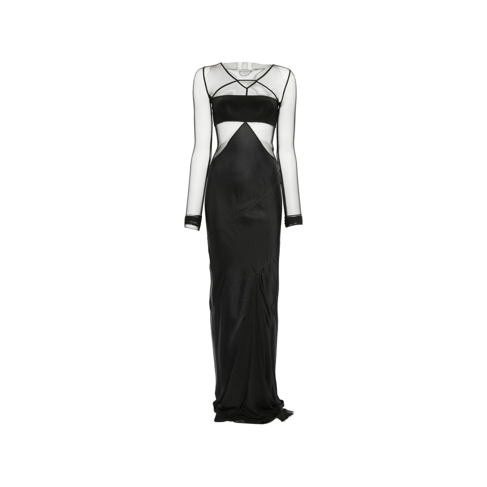 Rick Owens Combo Long-sleeve Maxi Dress