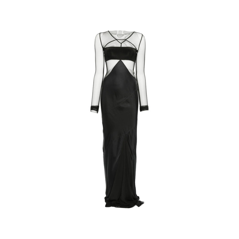 Rick Owens Combo Long-sleeve Maxi Dress