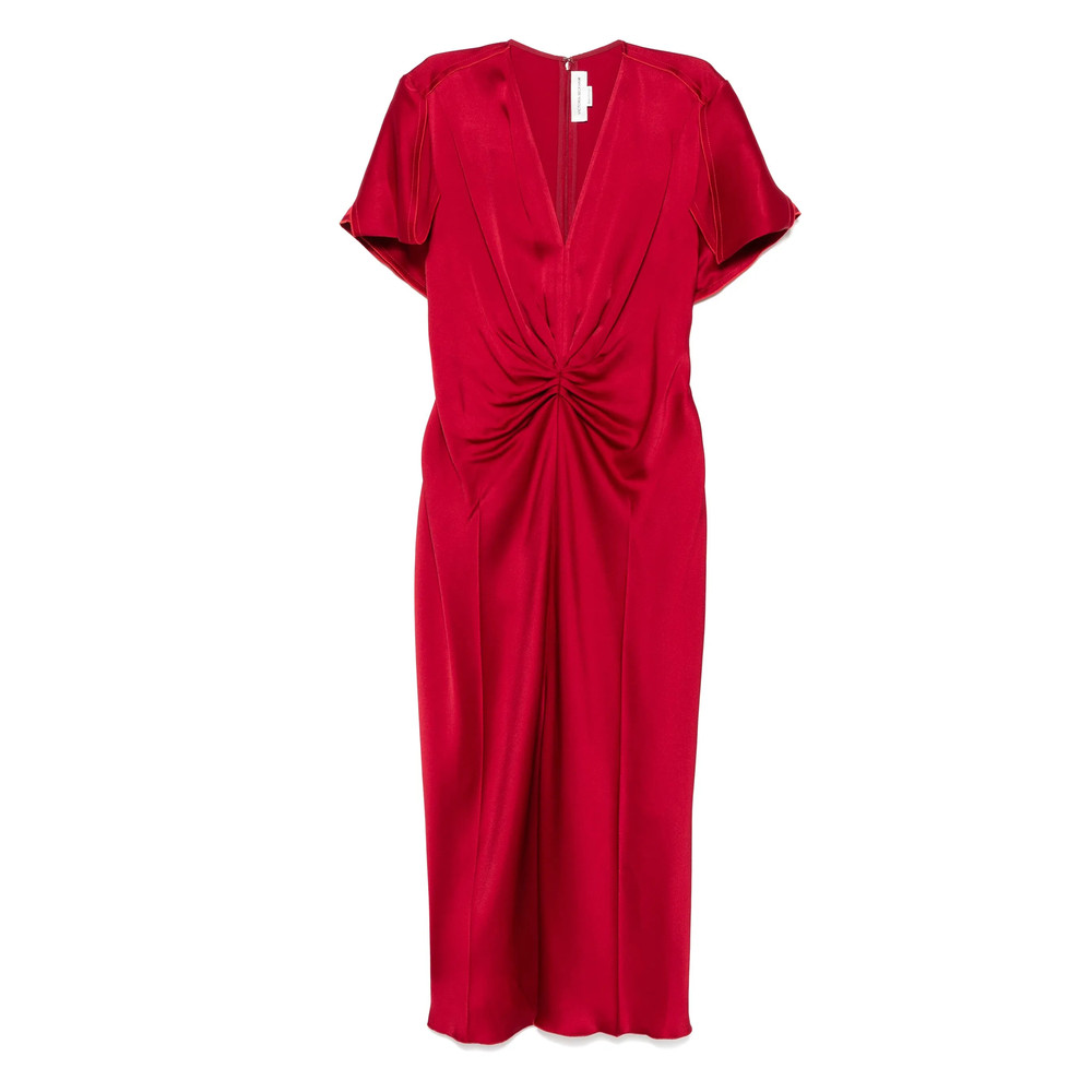 Victoria Beckham Gathered-detail Midi Dress