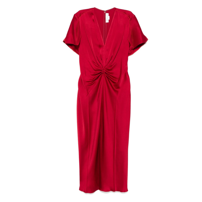 Victoria Beckham Gathered-detail Midi Dress
