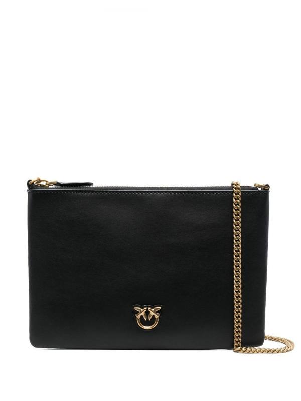logo-plaque leather satchel bag