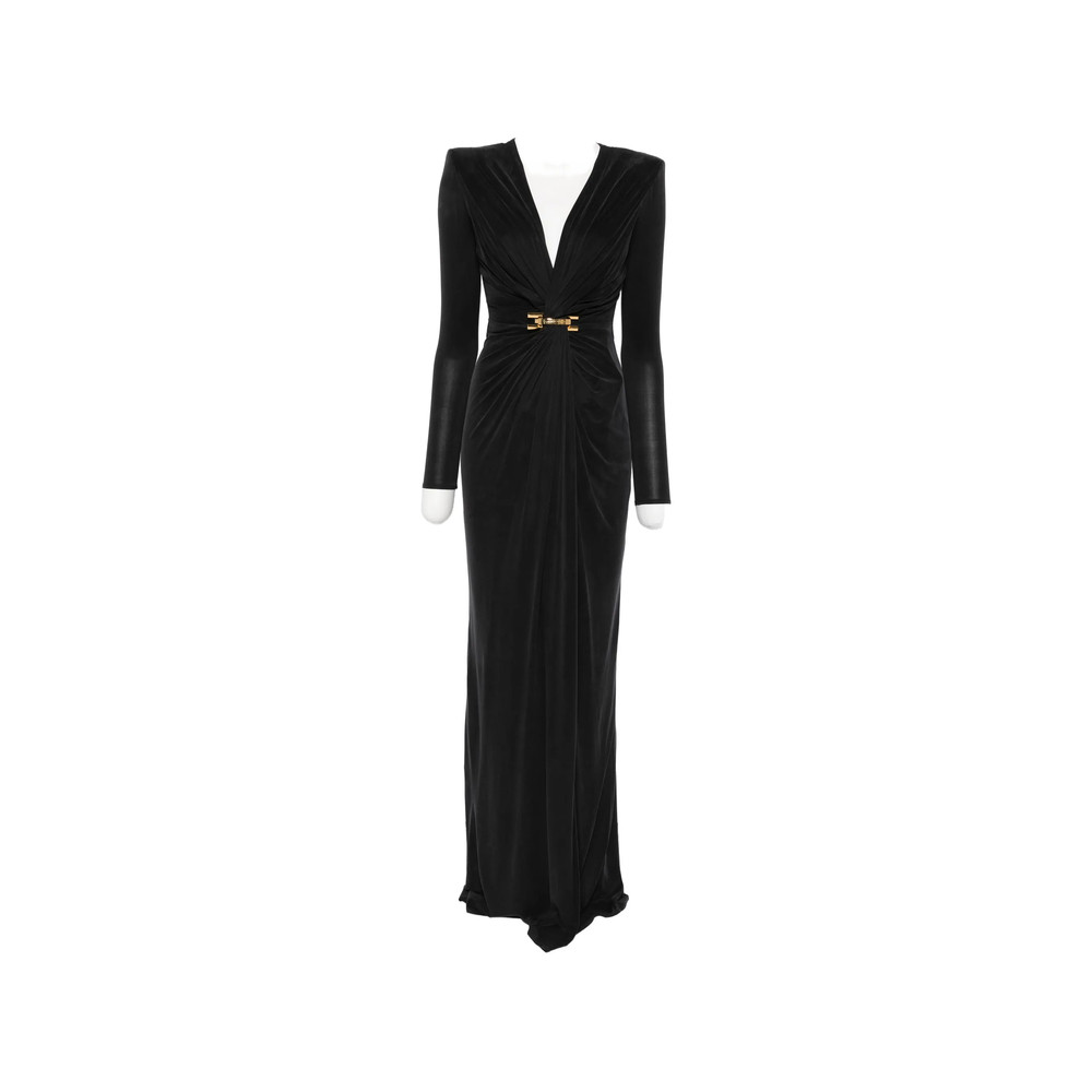 Elisabetta Franchi V-neck Long-sleeve Maxi Dress