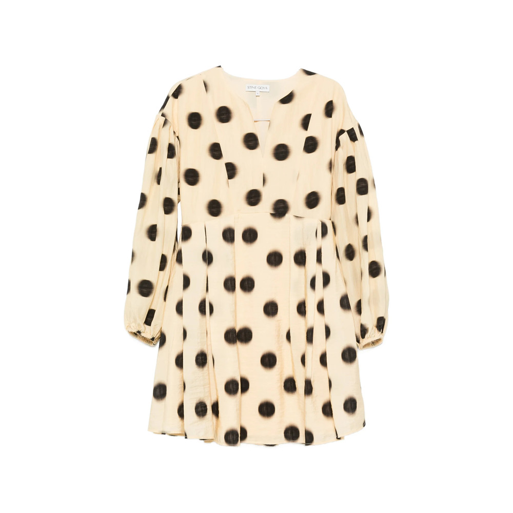 Stine Goya Polka-dot Balloon-sleeve Dress