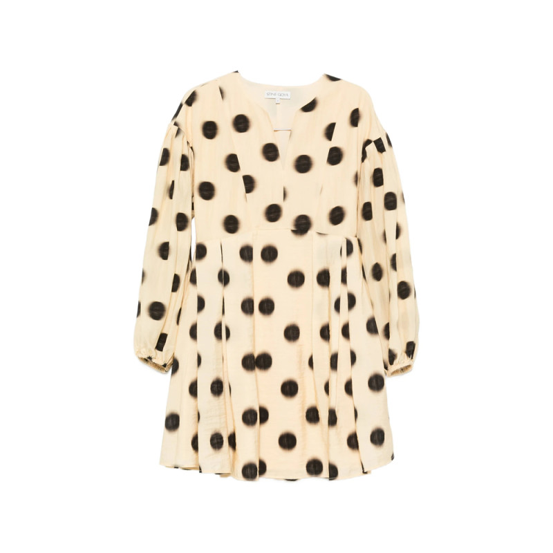 Stine Goya Polka-dot Balloon-sleeve Dress