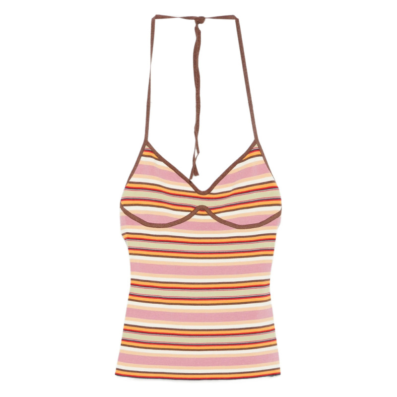 Faithfull The Brand Citara Striped Halterneck Top