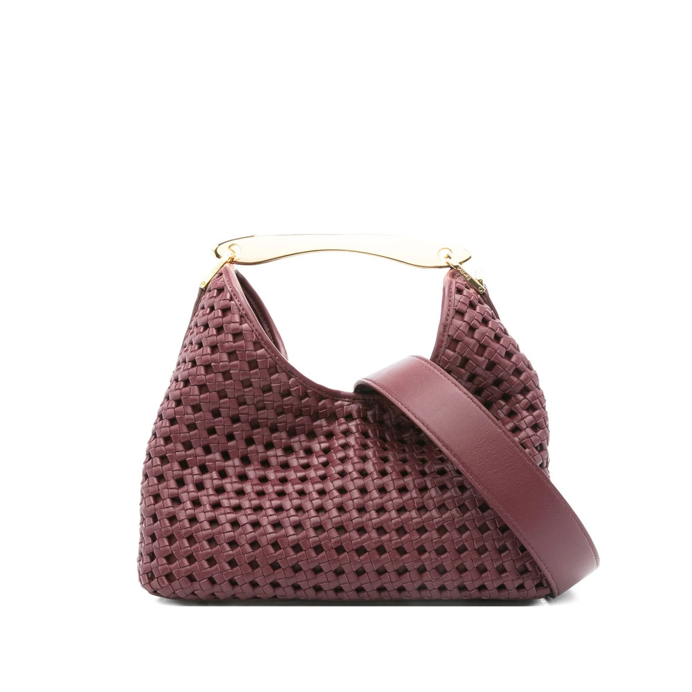 Elleme Boomerang Woven Leather Top-handle Tote Bag