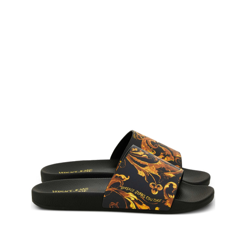 Versace Jeans Couture Baroque-print Slides