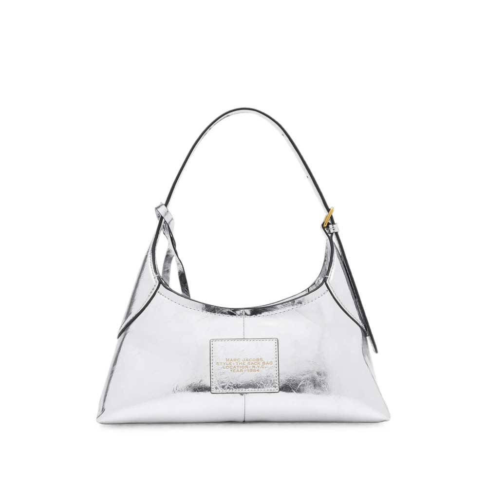 Marc Jacobs SMALL BELTED SACK IN METALLIC CRINKLE LEATHER