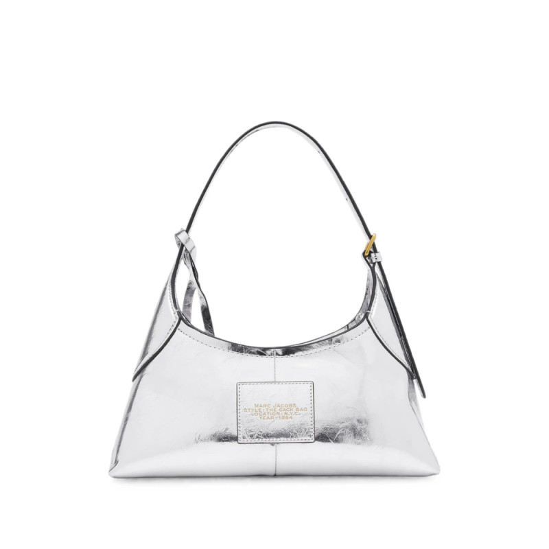 Marc Jacobs SMALL BELTED SACK IN METALLIC CRINKLE LEATHER