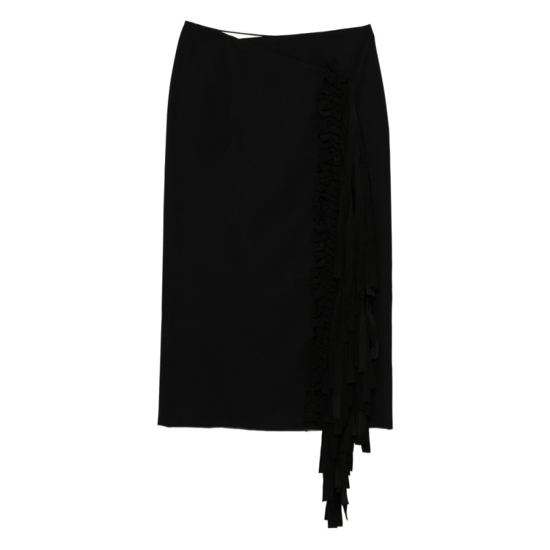 Carven Ruffled Fringed Skirt