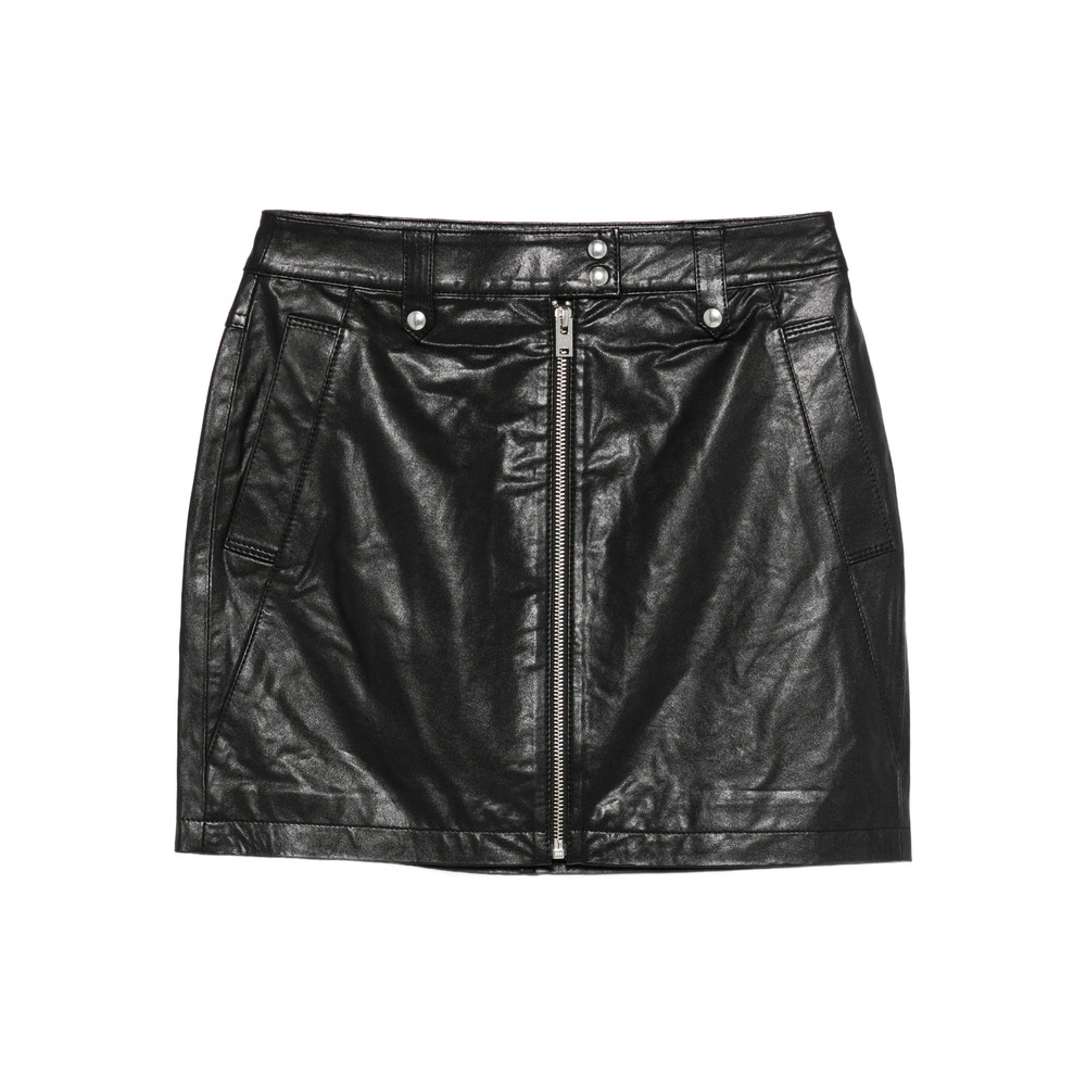 Iro Zip-front Leather Skirt