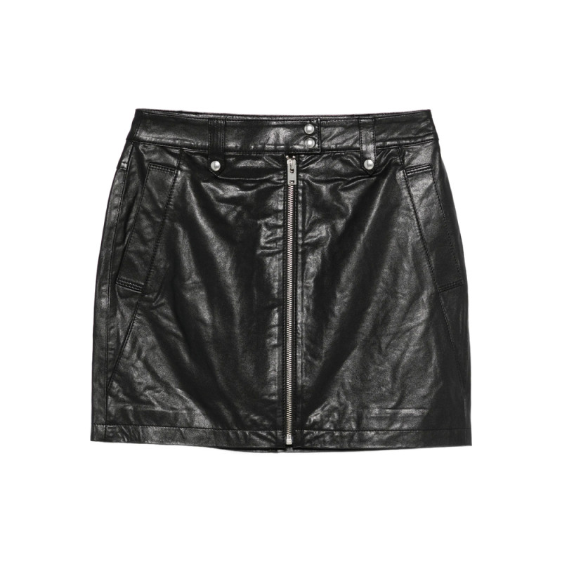 Iro Zip-front Leather Skirt