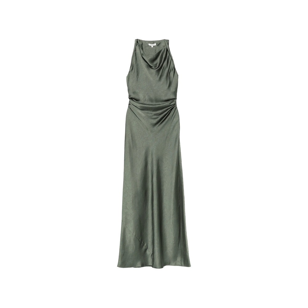Vince Cowl-neck Ruched Maxi Dress