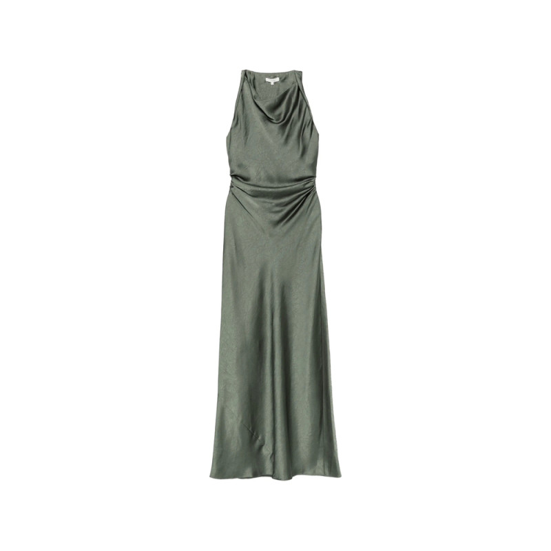 Vince Cowl-neck Ruched Maxi Dress