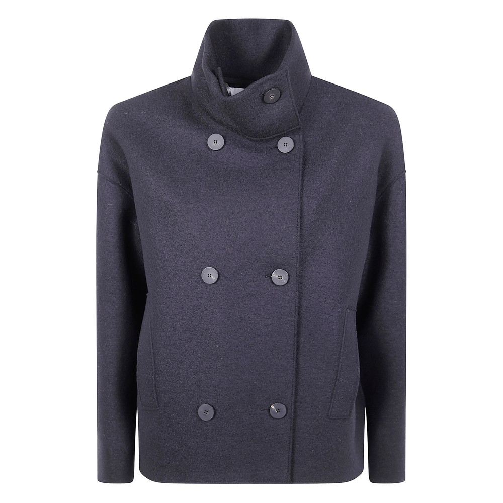 Harris Wharf London Double-breasted High-neck Coat