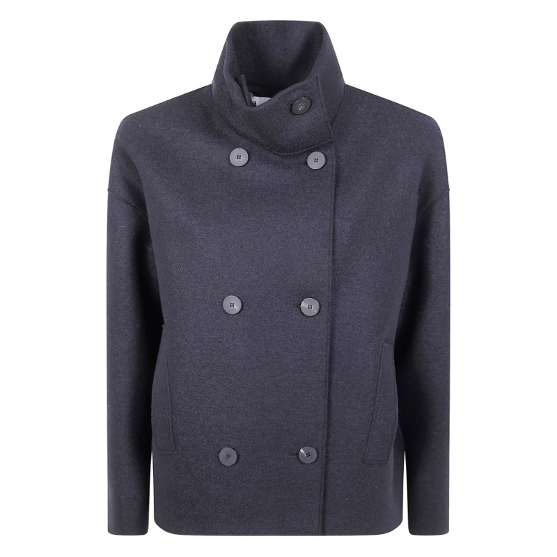 Harris Wharf London Double-breasted High-neck Coat