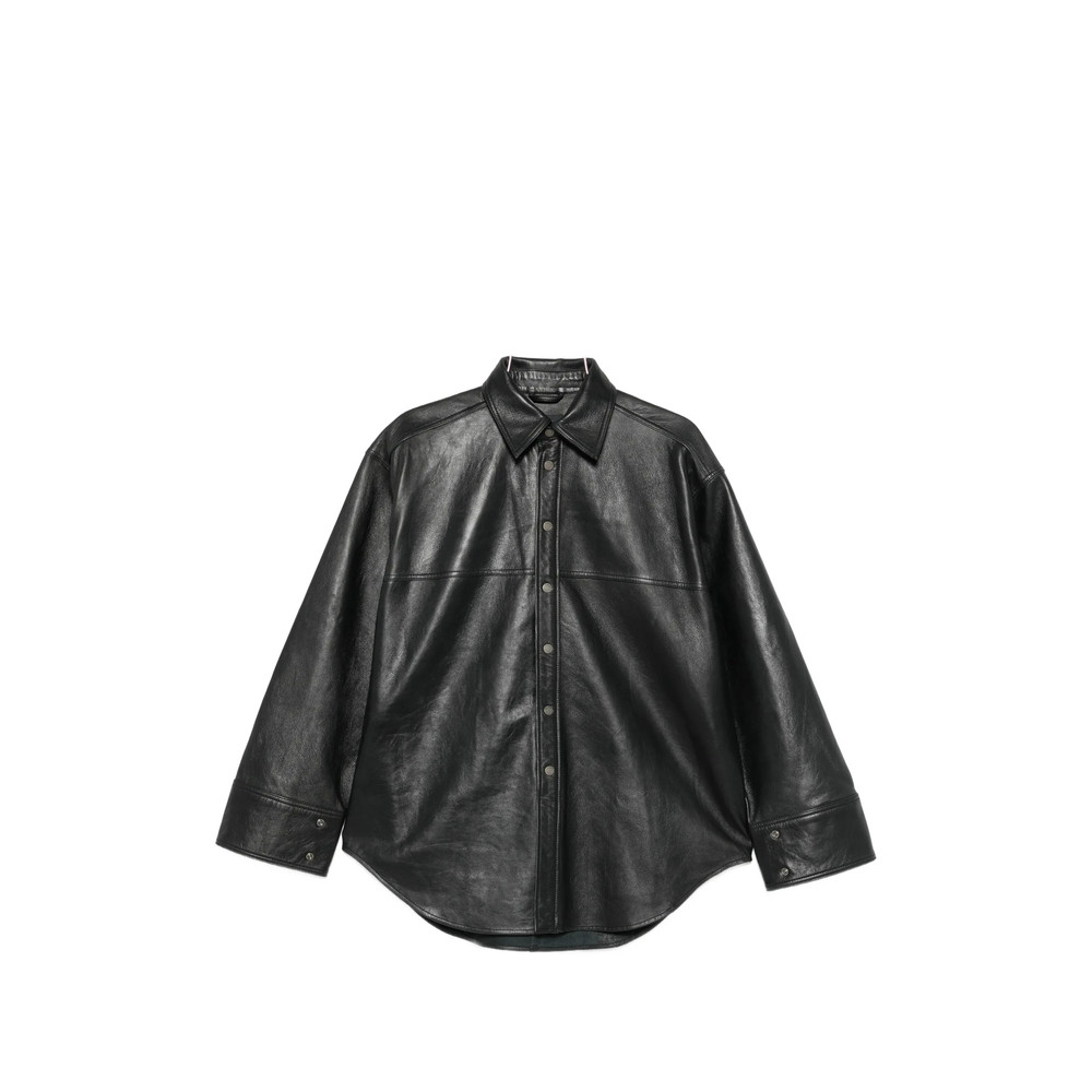 Haikure Leather Oversized Jacket