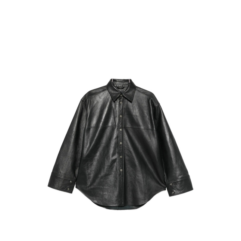 Haikure Leather Oversized Jacket