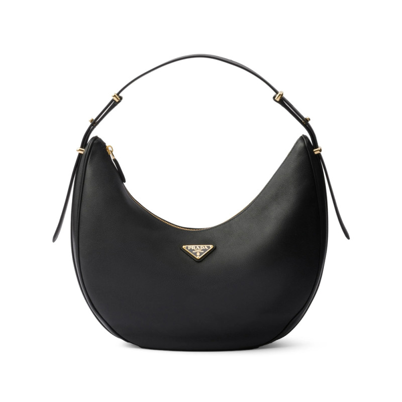 Prada Large Logo-plaque Leather Shoulder Bag