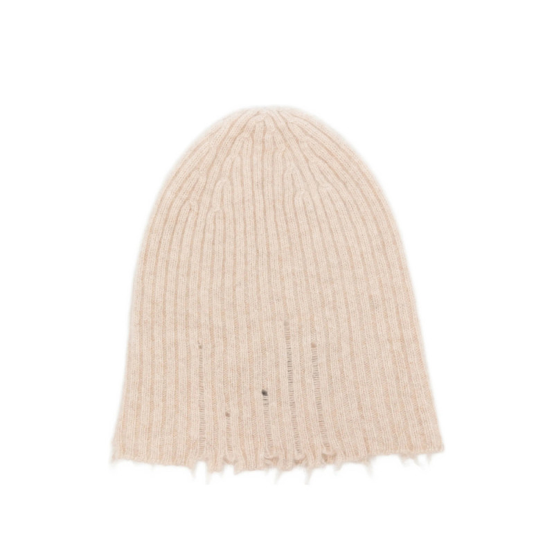Uma Wang Ribbed Frayed Beanie Hat