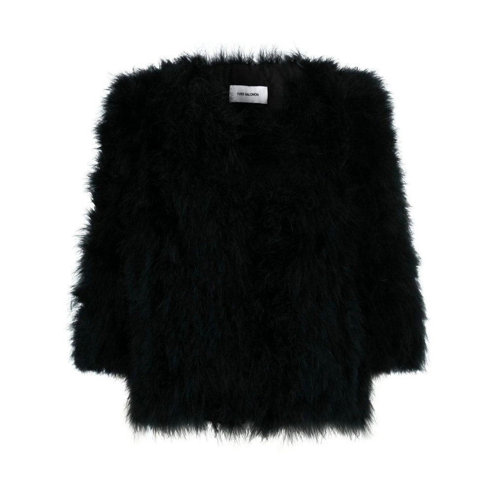 Yves Salomon Single-breasted Feather Jacket