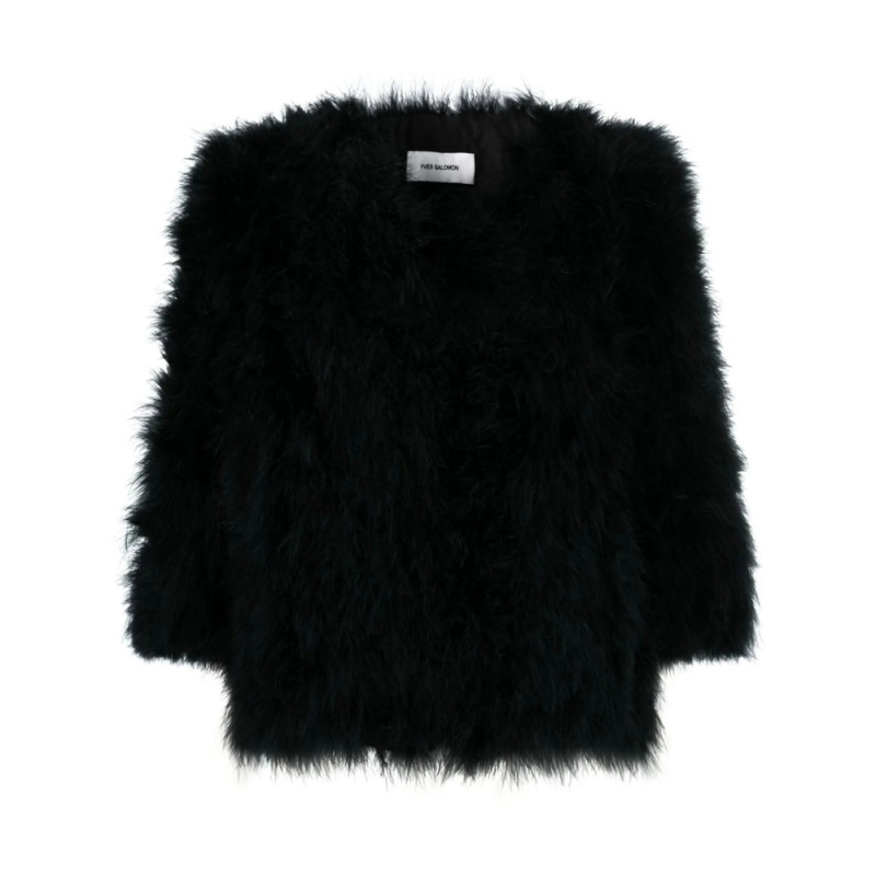 Yves Salomon Single-breasted Feather Jacket