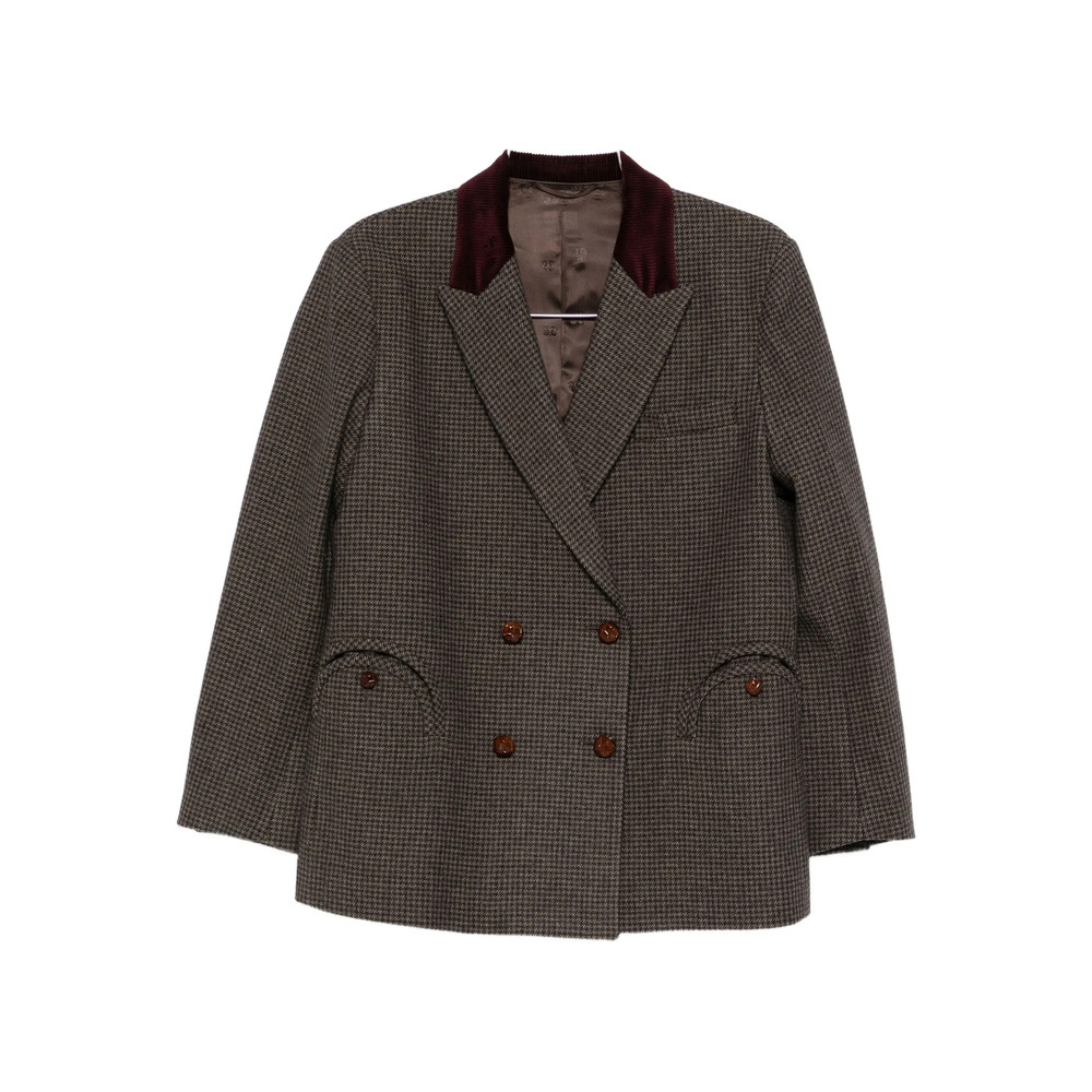 Blazé Milano Double-breasted Corduroy-collar Blazer