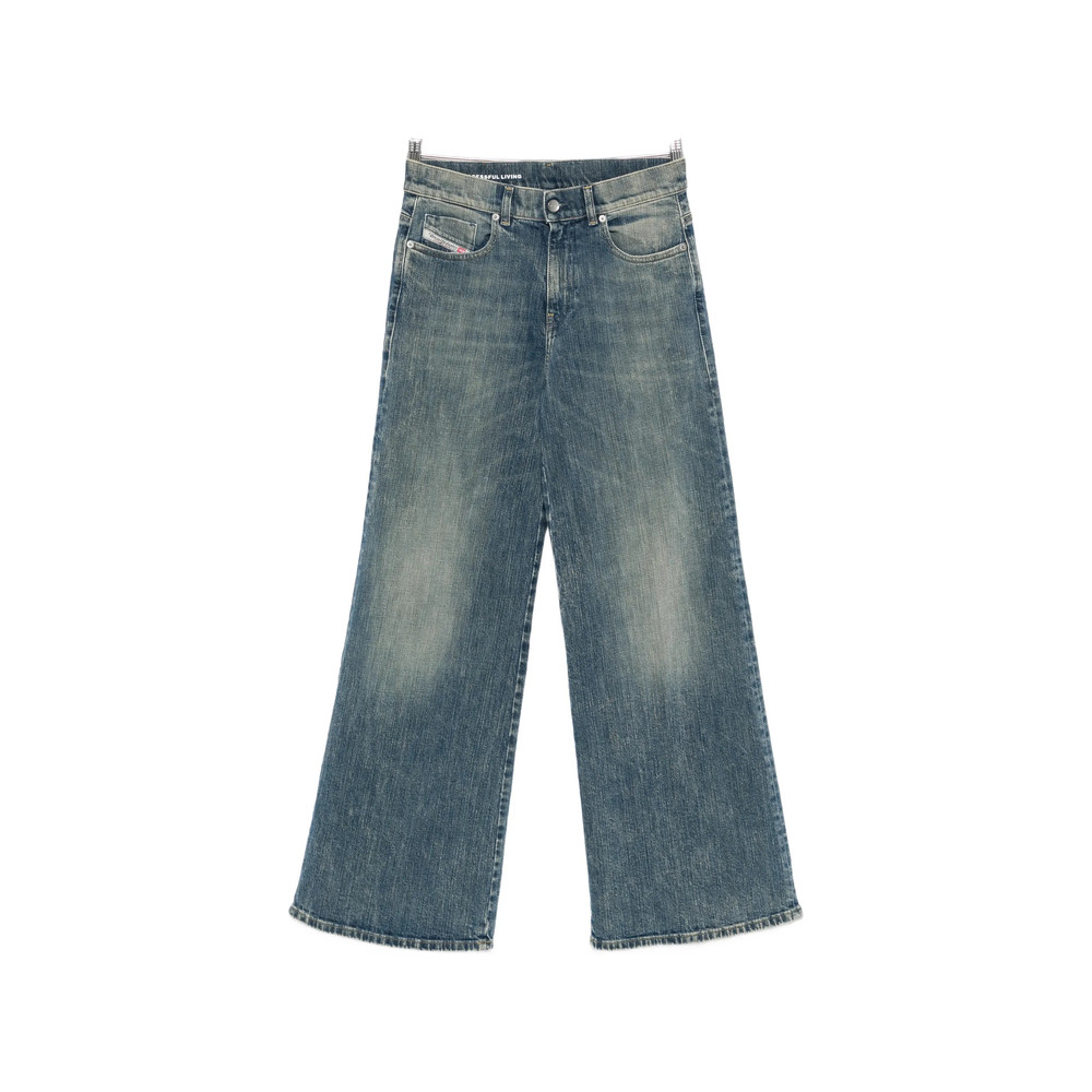 Diesel 1978 D-Akemi Faded Wide-leg Jeans