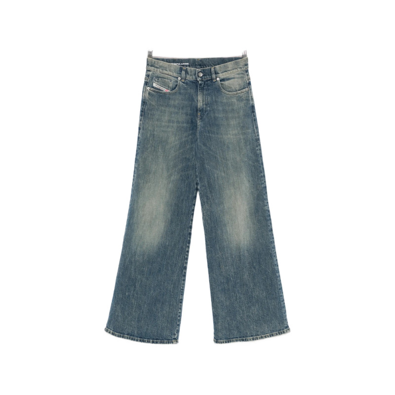 Diesel 1978 D-Akemi Faded Wide-leg Jeans