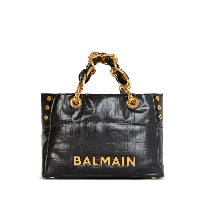 Balmain Small 1945 Soft Leather Tote Bag