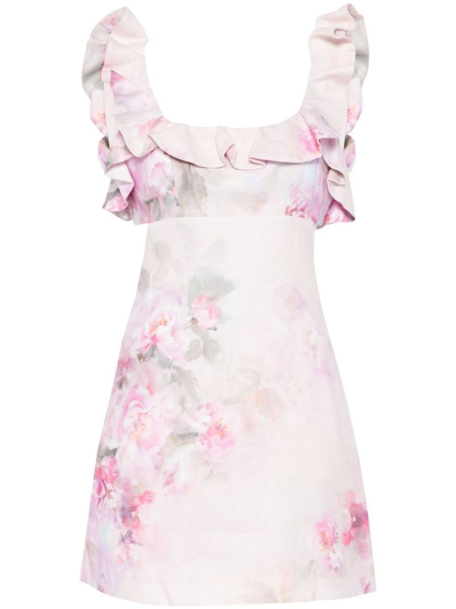 floral-print mini dress