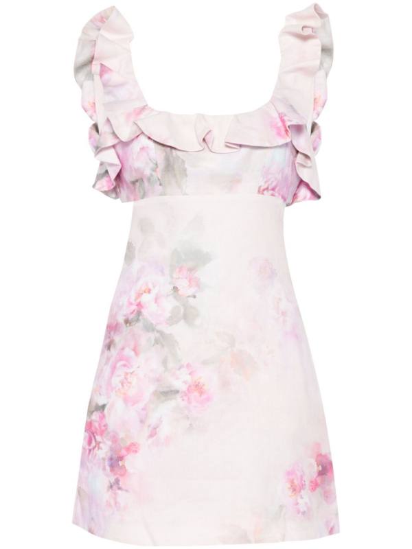 floral-print mini dress