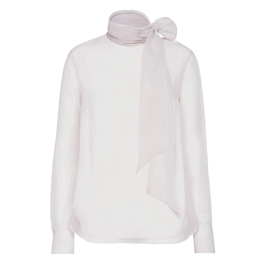Brunello Cucinelli Pussybow Silk Blouse