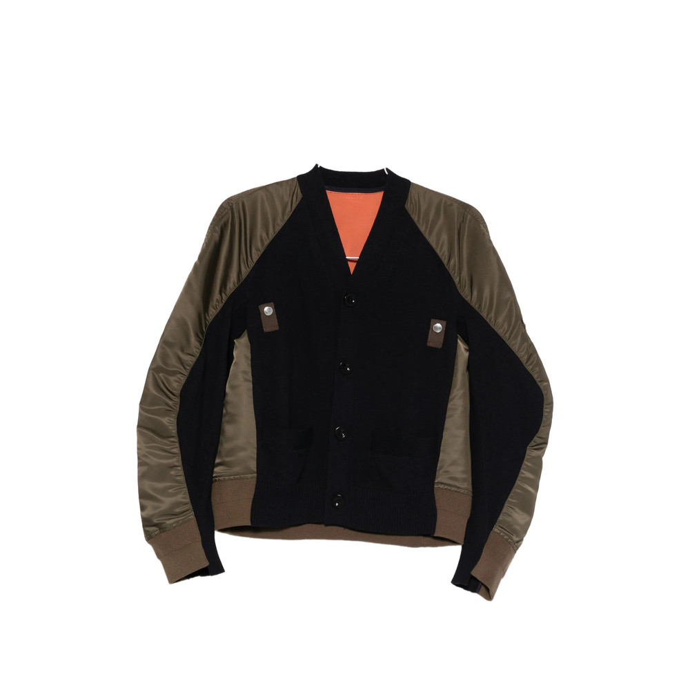 Sacai Panelled Buttoned Bomber Jacket