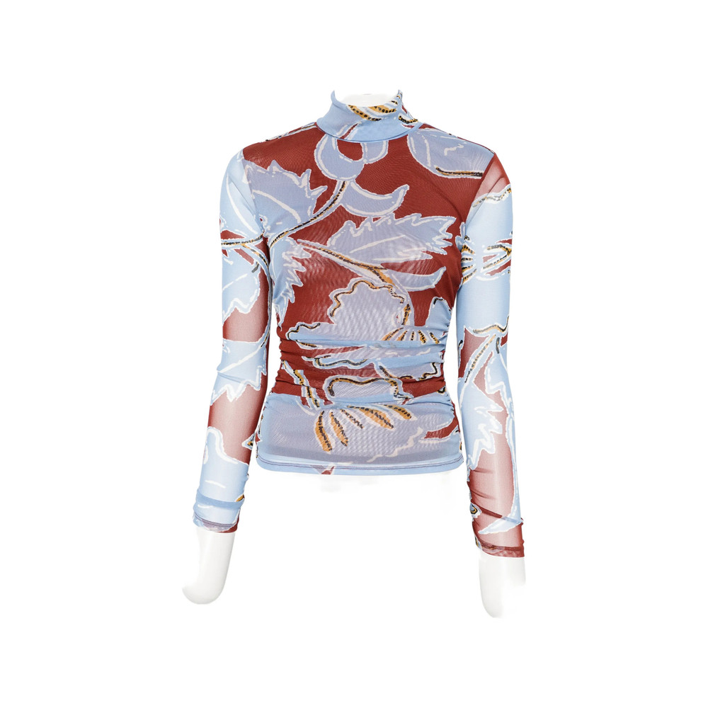 Diane Von Furstenberg Logan Floral-print High-neck Top